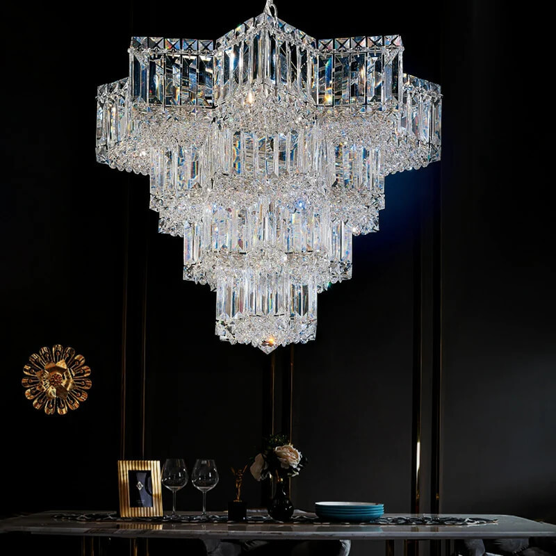 Fashion Star Shaped Chandelier Crystal Ceiling Light Fixture For Living Room Dining Room Modern Crystal Chandelier Luxury