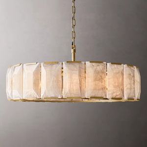 American Harlow round chandelier luxury brass alabaster chandelier for living room