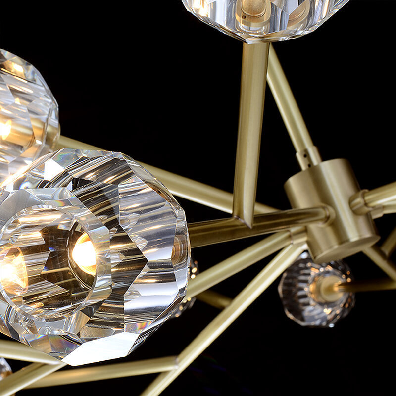 6-Light Gold Chandelier Solid Brass Sputnik Pendant Light Modern Crystal Ball Chandelier For Home Decor Luxury