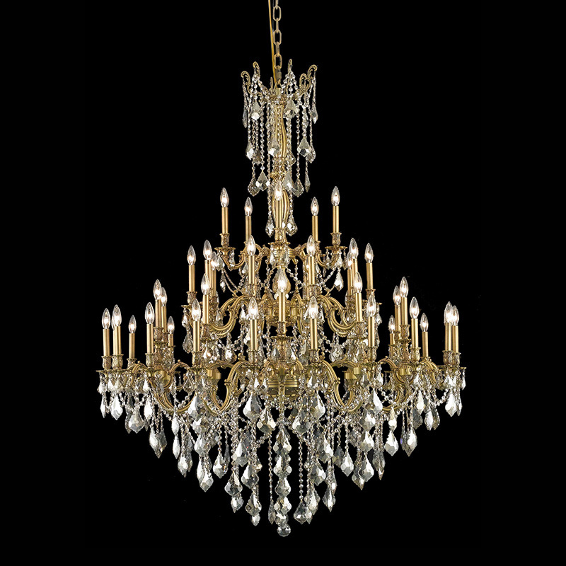 Luxury Brass Chandelier for High Ceiling Entry Crystal Chandelier Wedding Hall Decoration Chandelier Luxury