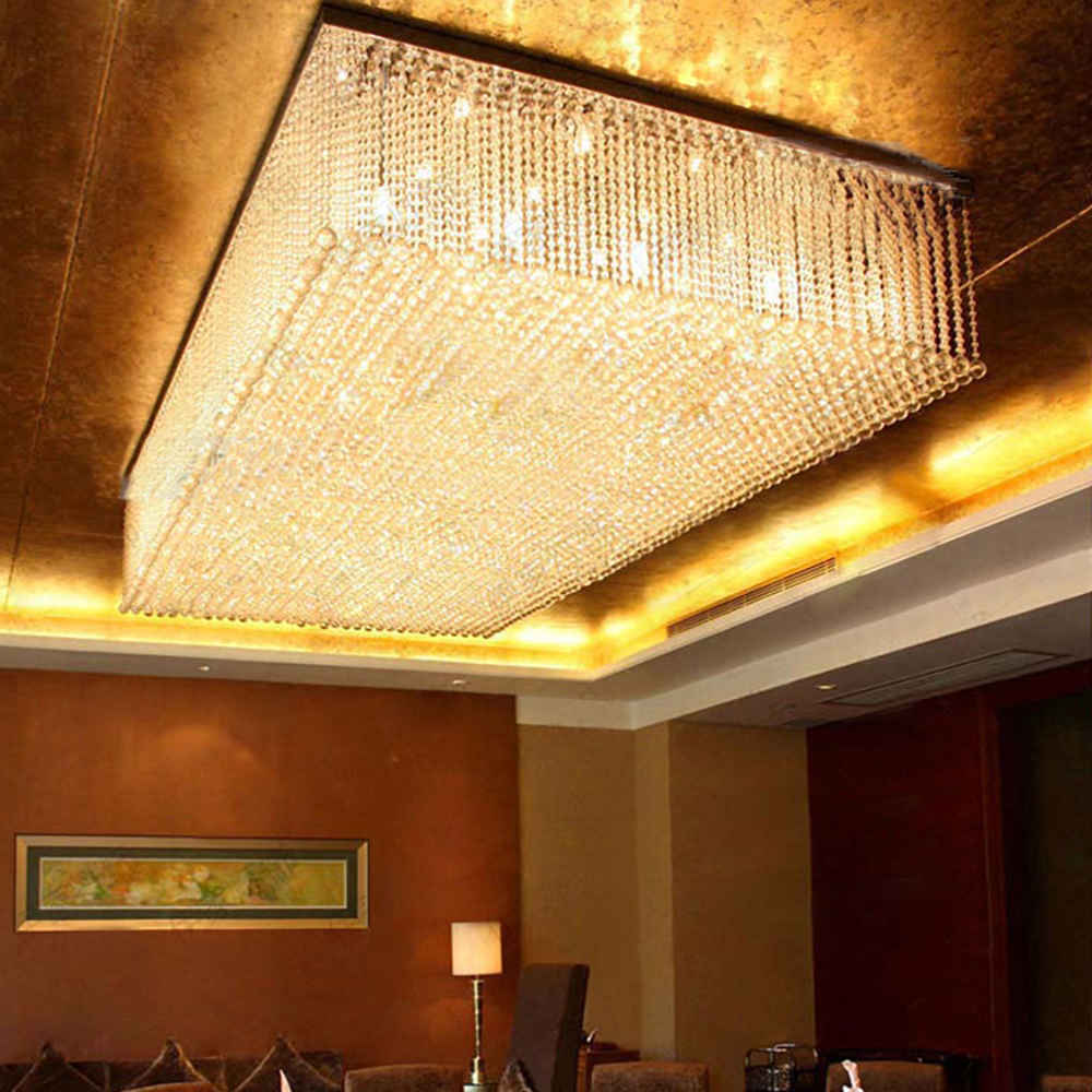 custom hotel extra large luxury crystal metal pendant chandelier crystal ceiling light for project