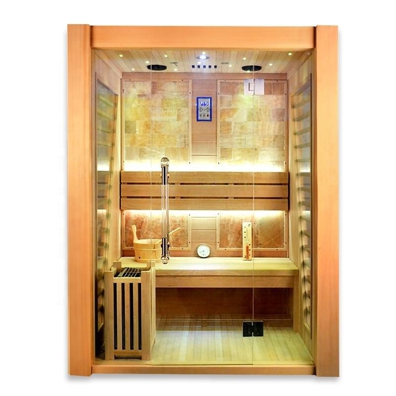 Luxury dry steam himalayan salt sauna cabin