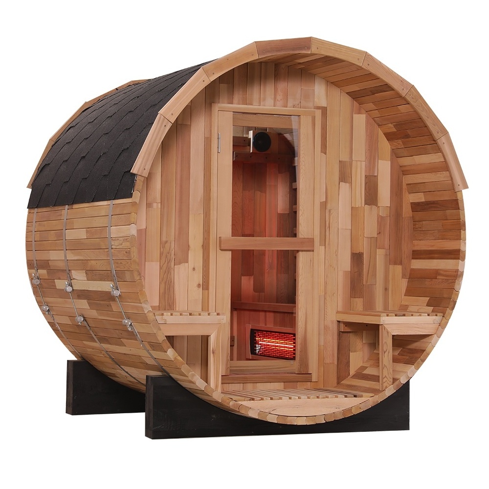 Far infrared barrel sauna room outdoor barrel sauna for sale