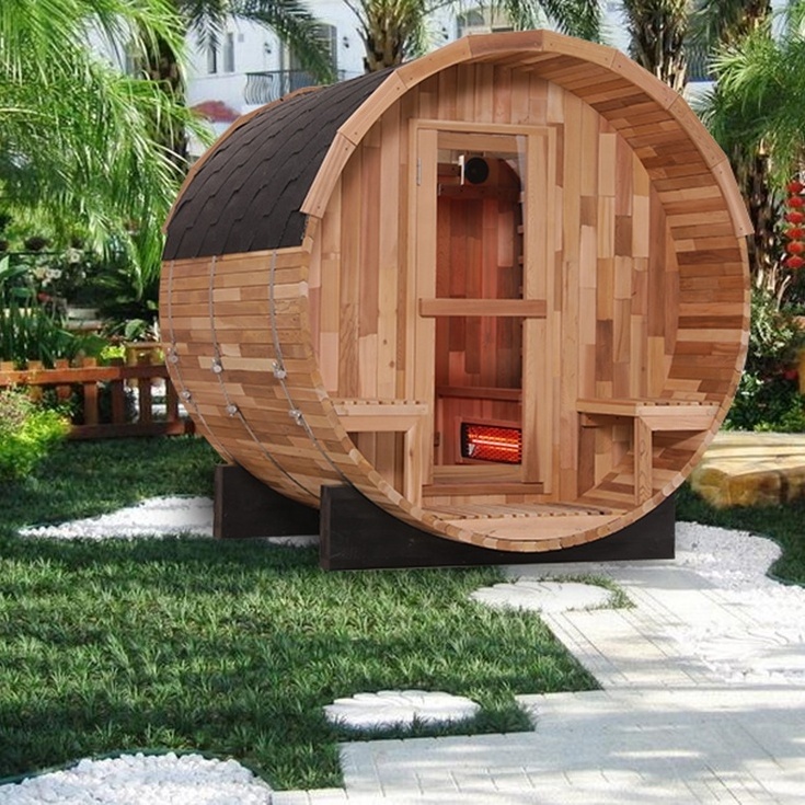 Far infrared barrel sauna room outdoor barrel sauna for sale