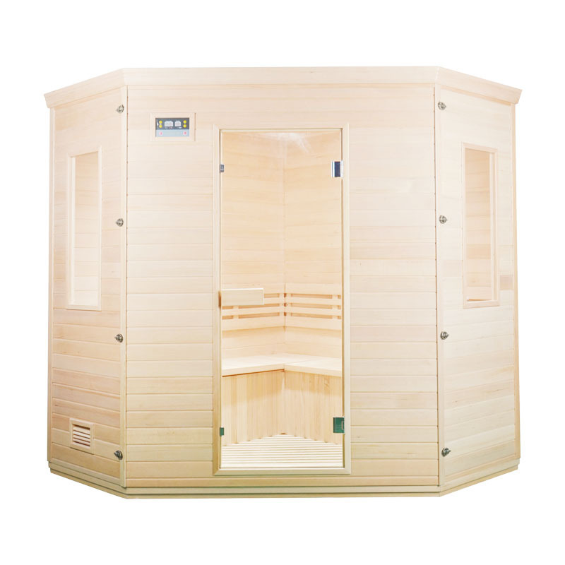 indoor hemlock wet steam Sauna room 1-3 people use hot sale wooden Sauna with electric stove