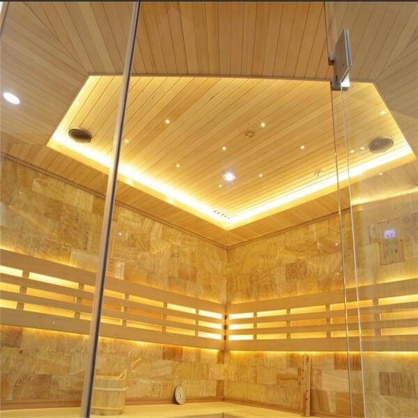 Luxury Traditional 5-6 person himalayan salt dry sauna commercial