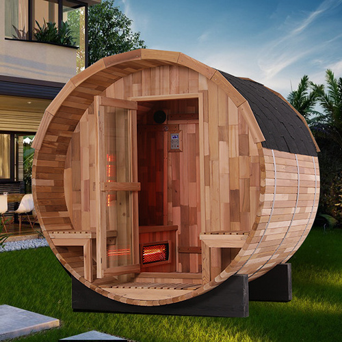 Far infrared barrel sauna room outdoor barrel sauna for sale