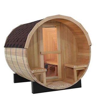 Outdoor garden hemlock/ cedar 4 person barrel sauna with 6kw Harvia stove heater