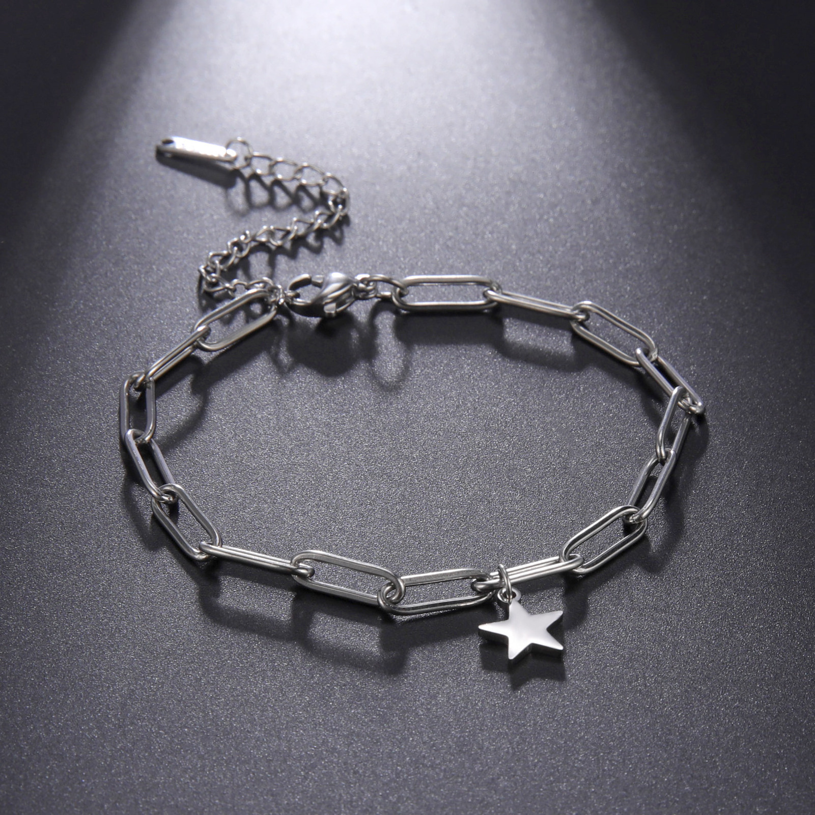 European and American pentagram bracelet simple geometric stainless steel bracelet personality simple bracelet