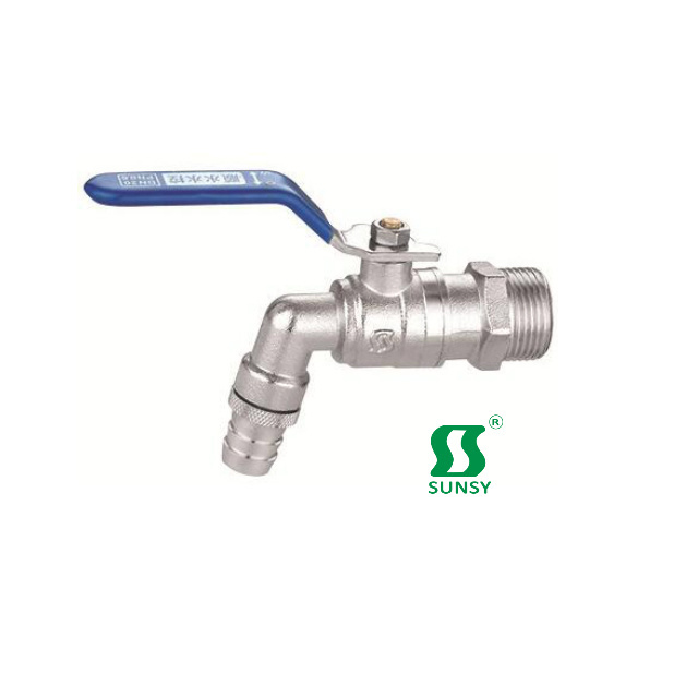 China Yuhuan shunshui sunsy factory BSP NPT SS10010 nickle plated brass taps water tap bibcock faucet for kitchen