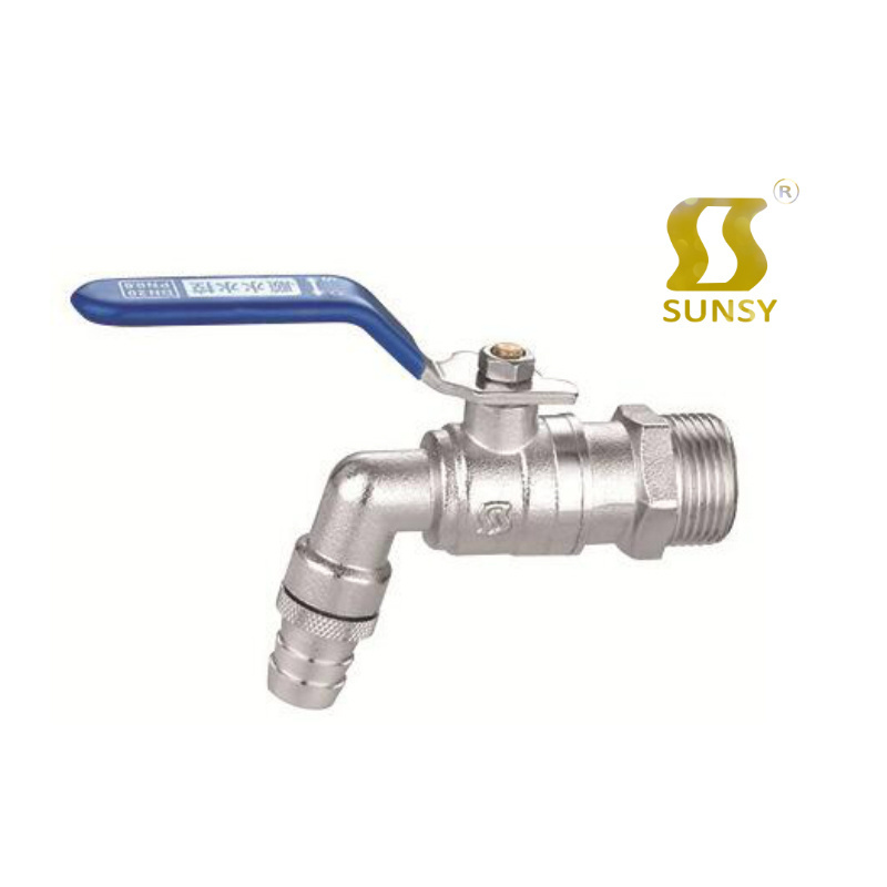 China Yuhuan shunshui sunsy factory BSP NPT SS10010 nickle plated brass taps water tap bibcock faucet for kitchen