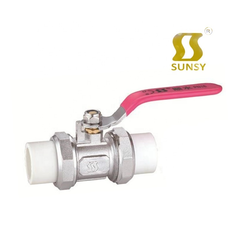 china shunshui sunsy agriculture irrigation heavy duty double union Nickel Plating Brass Sanitary Water PPR pipe Ball Valve