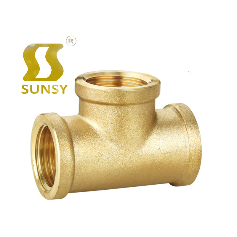 China Yuhuan sunsy shunshui Brass Geka hose coupling Hexagonal union nipple 3 three way male equal tee