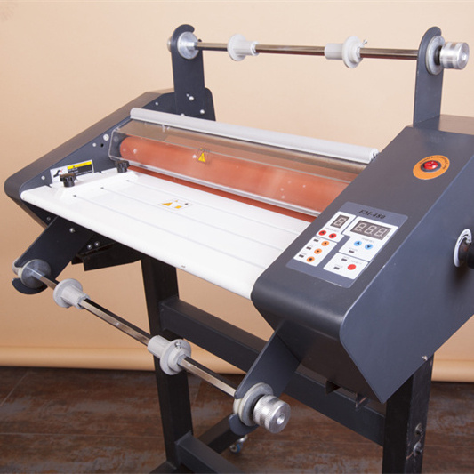 FM480 Single and Double Sides Hot/Cold Roll Laminator Laminating Machine With Stand