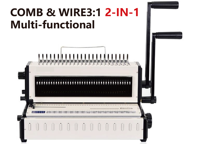 Multi-function 2 IN 1 Binder CW2016 Plastic Comb and Wire O Book Binding Machine Price