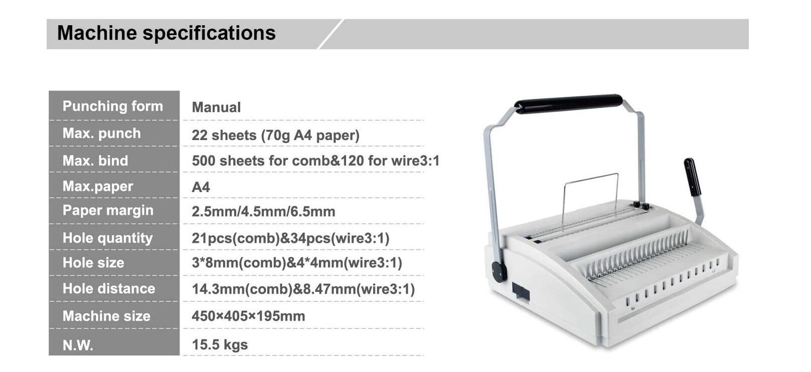 SG-ST870 2 IN 1 Comb And Wire Binding Machine Office Use Comb Wire Binder Machine With Good Price