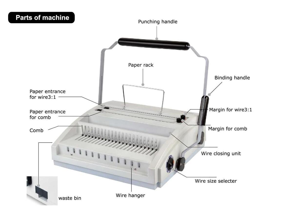 SG-ST870 2 IN 1 Comb And Wire Binding Machine Office Use Comb Wire Binder Machine With Good Price