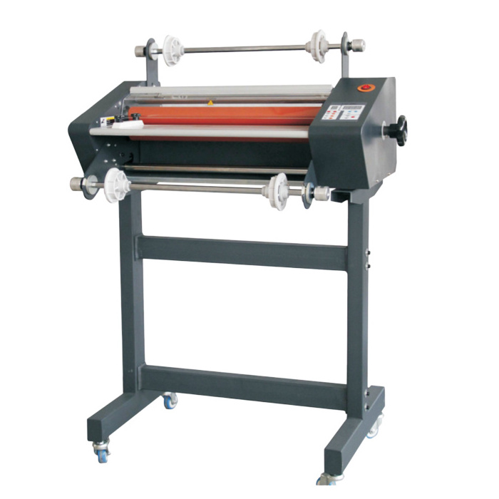 FM480 Single and Double Sides Hot/Cold Roll Laminator Laminating Machine With Stand