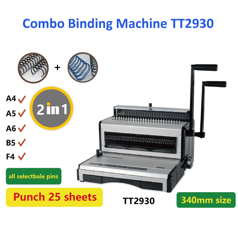 TT2930 Heavy Duty Multi Functions Combo Wire O Calendar Binding Machine Price