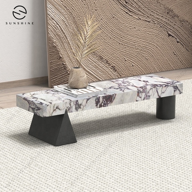 Custom Marble Luxury Entryway Long Narrow Change Shoe Fitting Stool Bench Modern