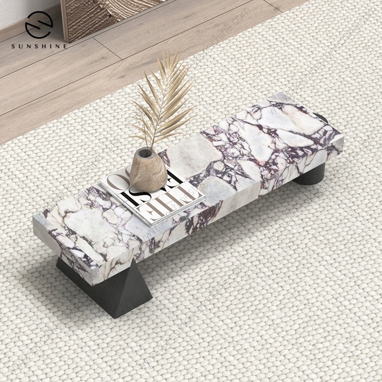 Custom Marble Luxury Entryway Long Narrow Change Shoe Fitting Stool Bench Modern