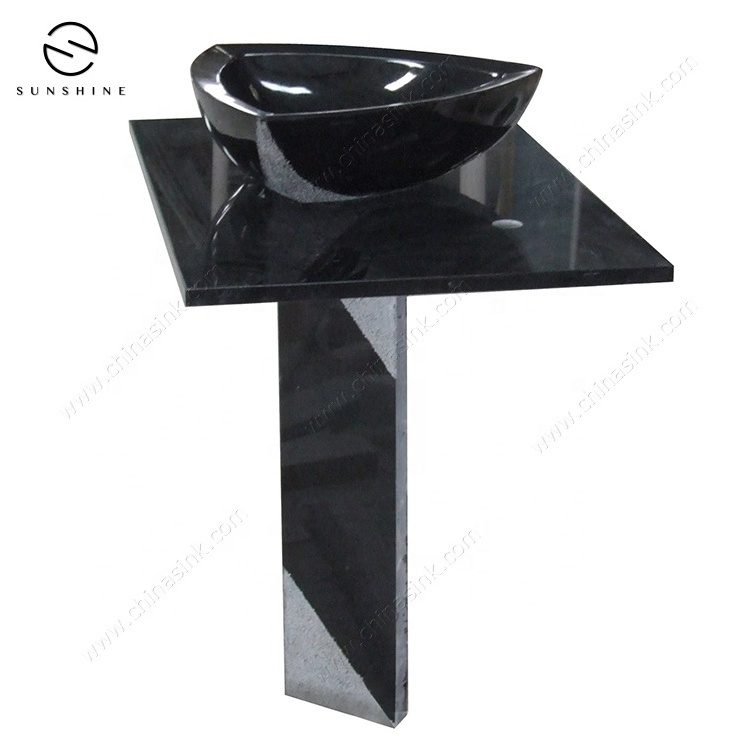 Wholesale Black Natural Stone Pedestal Sink For Outside