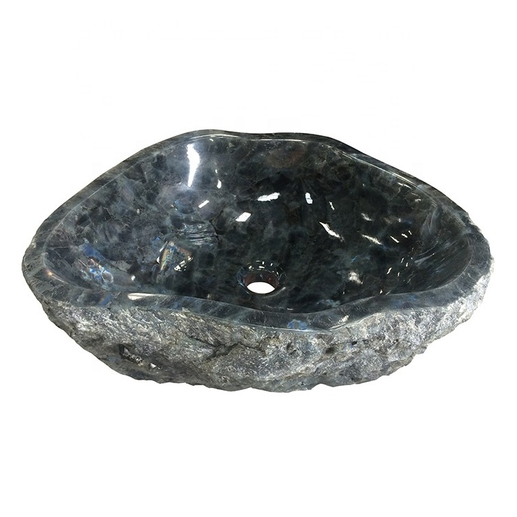 Unique Design Irregular Gemstone Blue Labradorite Sink