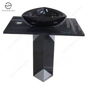 Wholesale Black Natural Stone Pedestal Sink For Outside