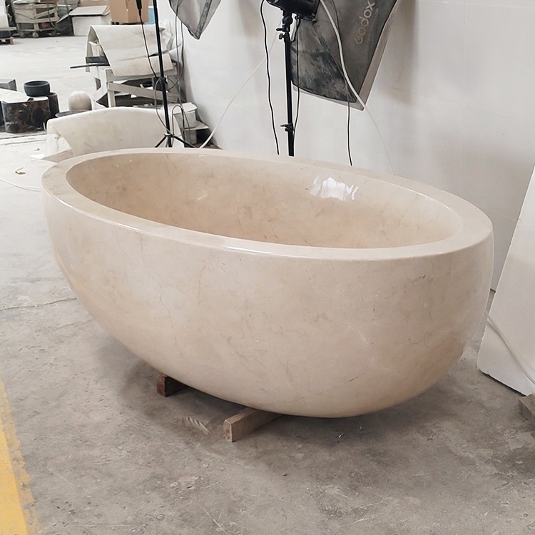 Hand Carved High Polishing Custom Marble Freestanding Bath Tub Free Standing Natural Stone Bathtub