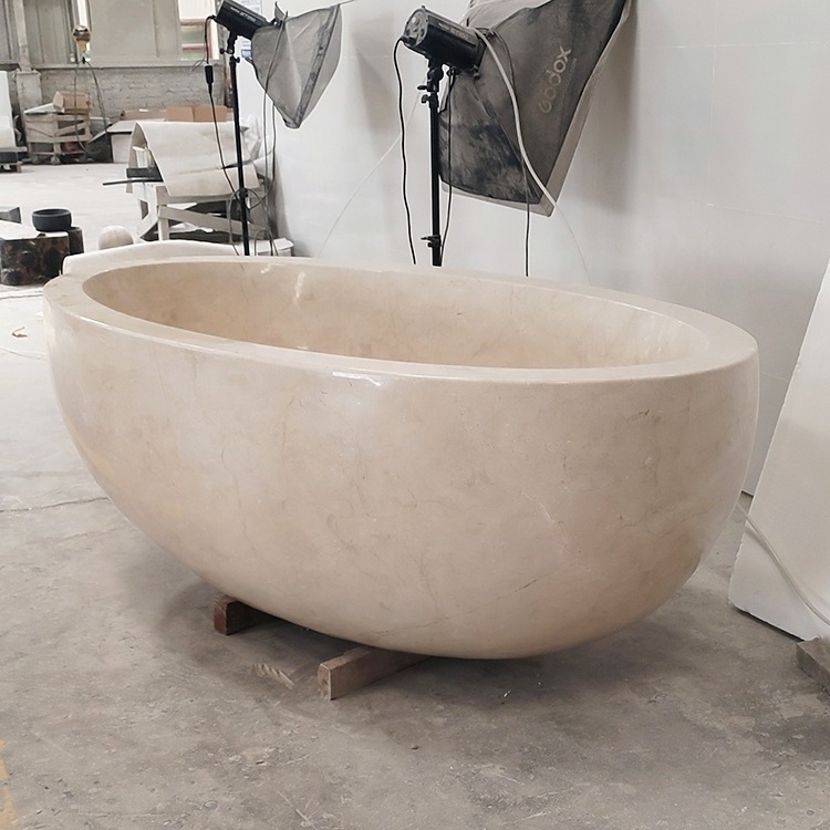 Hand Carved High Polishing Custom Marble Freestanding Bath Tub Free Standing Natural Stone Bathtub