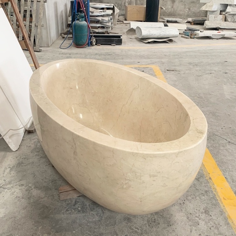 Hand Carved High Polishing Custom Marble Freestanding Bath Tub Free Standing Natural Stone Bathtub