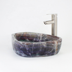 New Design Natural Purple Onyx Bathroom Sinks Onyx Wash Basin Amethyst Sink