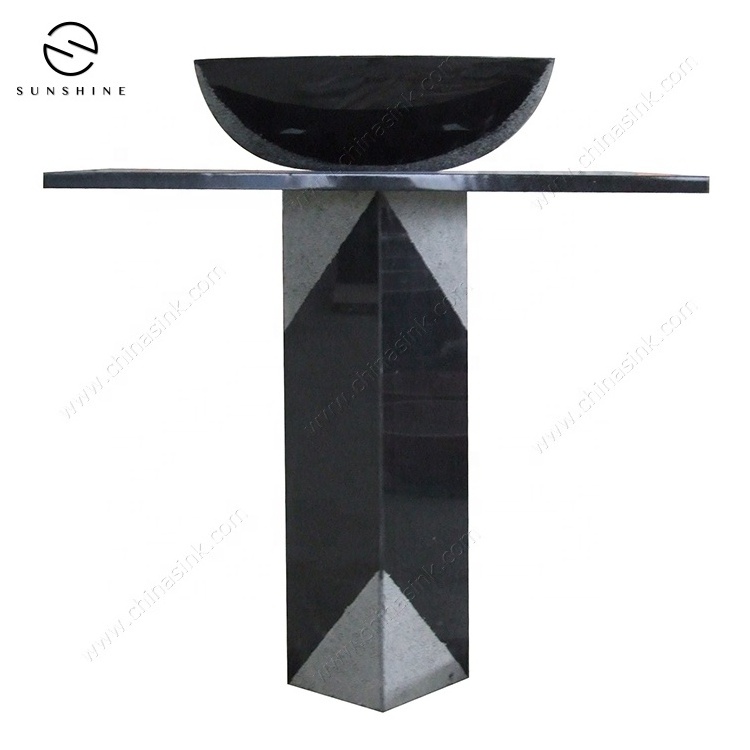 Wholesale Black Natural Stone Pedestal Sink For Outside