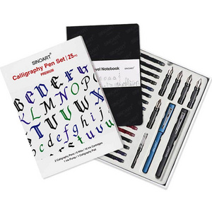 25pcs Includes Calligraphy Pens,Calligraphy Nibs,Ink Cartridges and Exercise Workbook Calligraphy Pen Set for Calligraphy kit