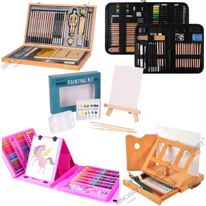 Sinoart hot Art Set Customized 6 styles Kid art set Wooden box sketch Painting Set for Art supplies