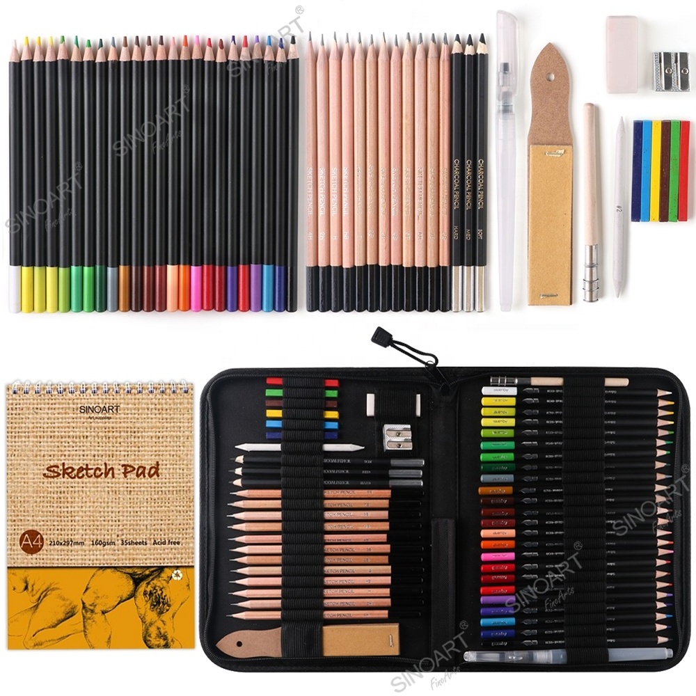 Sinoart hot Art Set Customized 6 styles Kid art set Wooden box sketch Painting Set for Art supplies