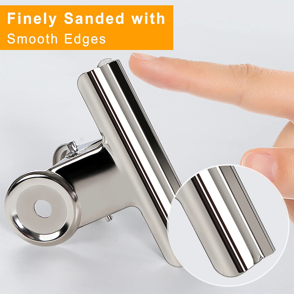 SINOART Customized Bulldog Clips Quality Metal Hinge Clips All-Purpose Stainless Steel Clips for Office School Home