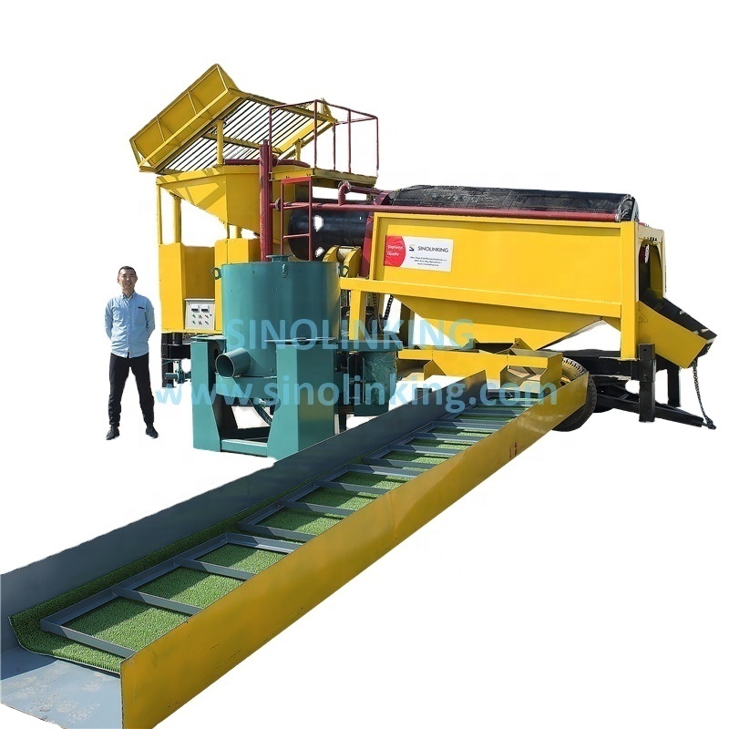 heavy duty mobile gravity concentration ore dressing of gold trommel separator machine