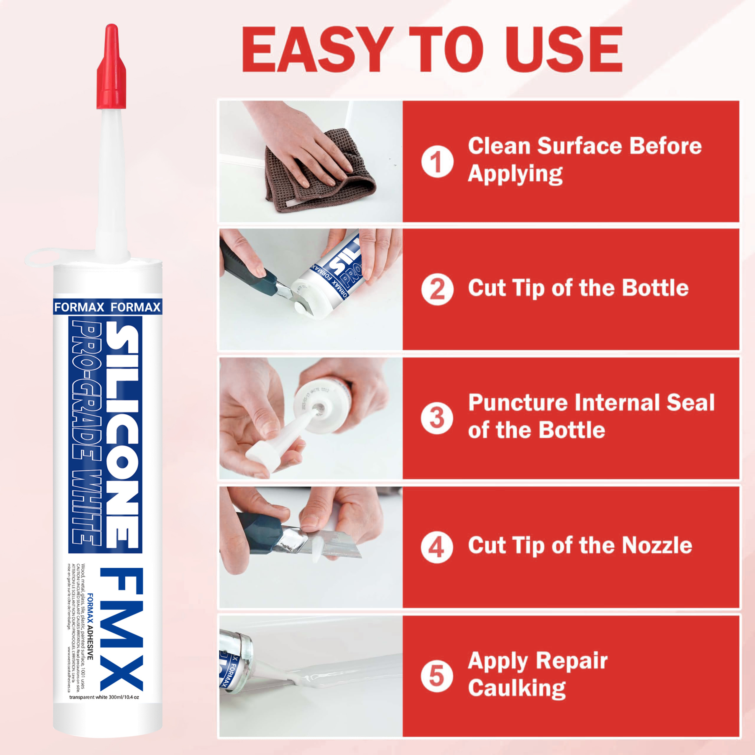 Acetic Caulking Waterproof Adhesive Sealant White Gp  Silicone Sealant