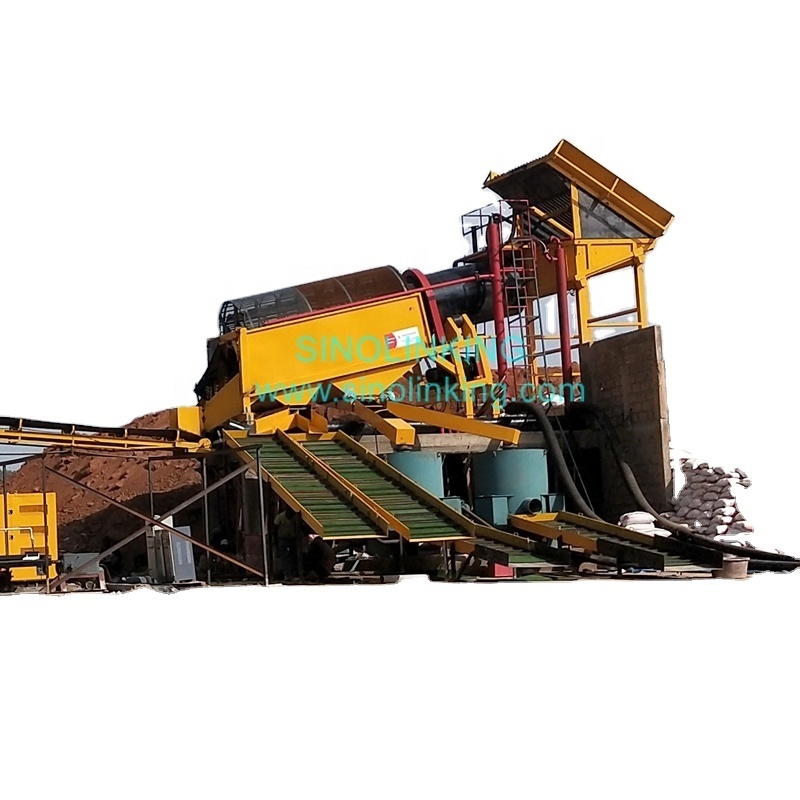 heavy duty mobile gravity concentration ore dressing of gold trommel separator machine