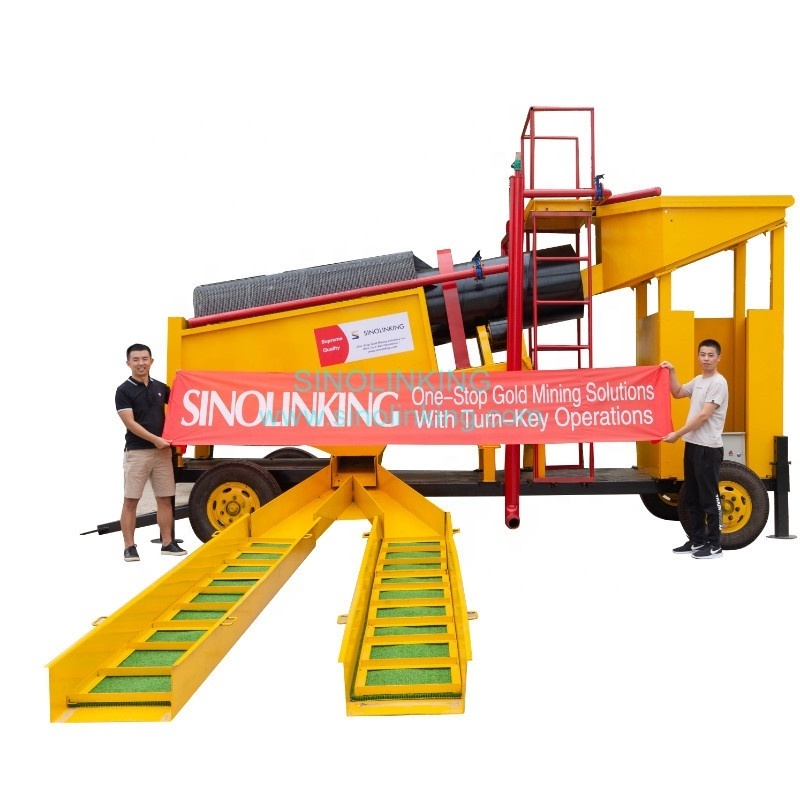 Small Scale 20-30 tons Gold Mining Machine Mobile Gold Washing Plant