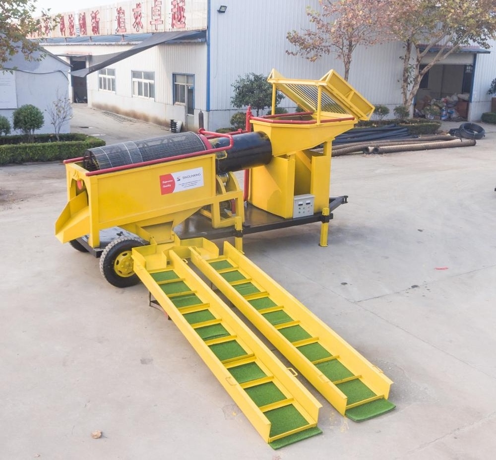 SINOLINKING 20tons Mini Trommel Screen Small scale Gold Wash Plant for Sale