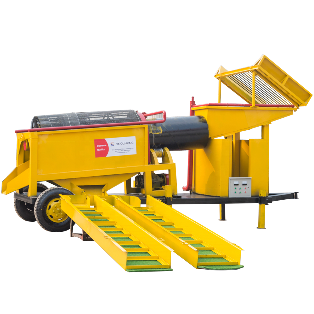 SINOLINKING 20tons Mini Trommel Screen Small scale Gold Wash Plant for Sale