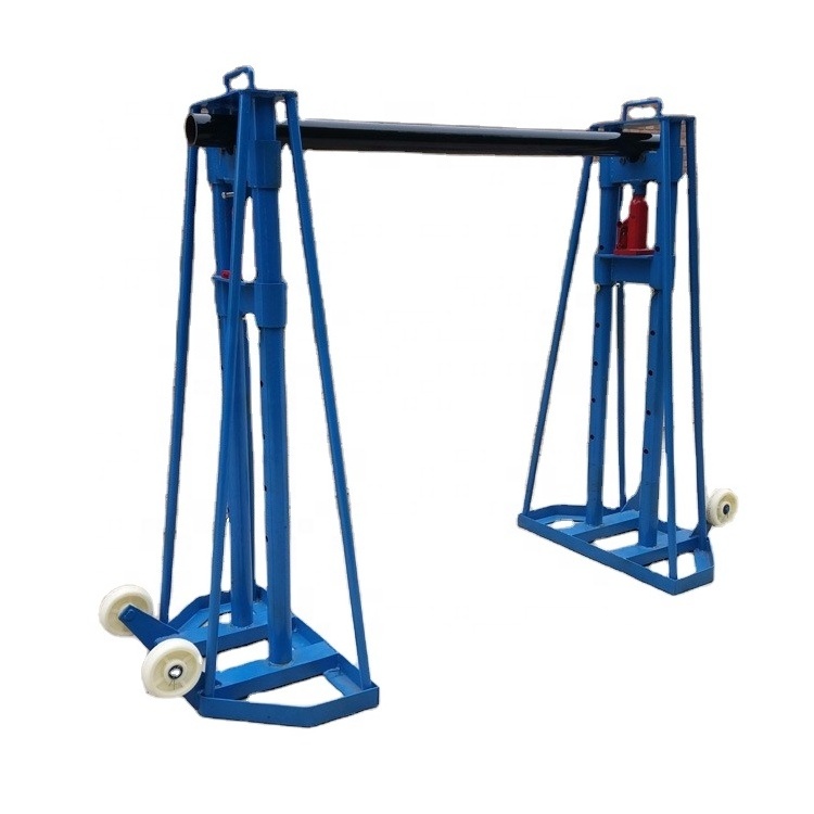 1- 30 Ton Adjustable Jack Stands Cable Drum Stand