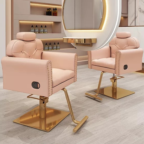 Pink Salon Furniture Barber Chair Modern Comfortable Salon Furniture Set Equipment Beauty Stylist Chair for Hair Salon Furniture