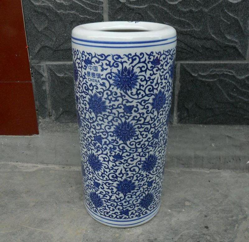 RYTI02 / RZKA115-small  Blue and white Twisted Flower Pattern ceramic umbrella stand