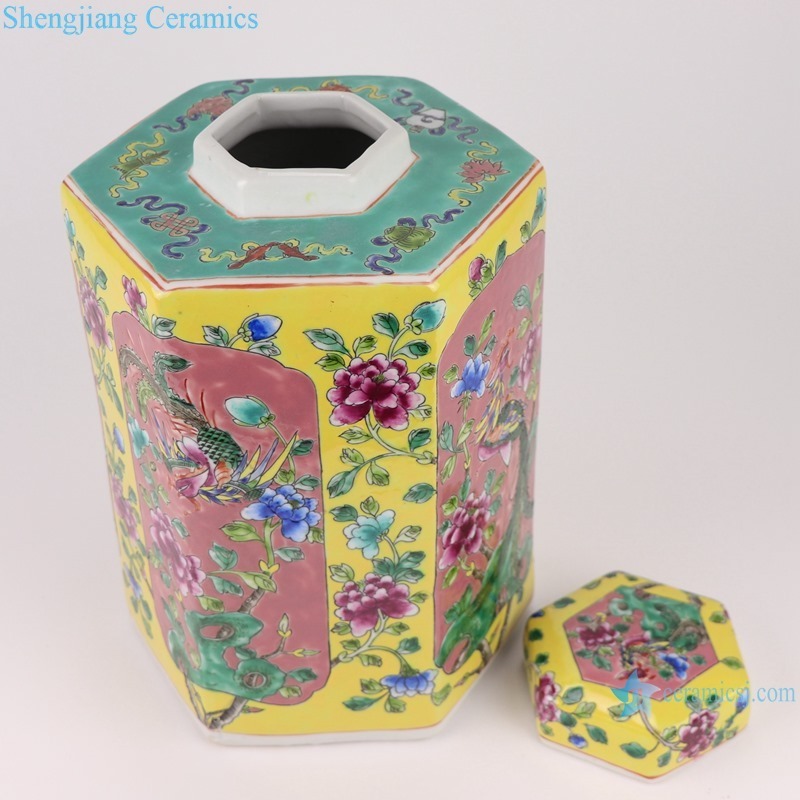 RZFA06-C_ Jingdezhen porcelain vase hand-painted engraving antique pastel general ceramic jar decoration