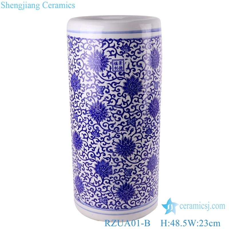 RZUA01-A/B/C/D/E/F Jingdezhen Cheap Blue and White Ceramic Umbrella  Holder