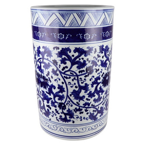 RXAL10 Blue and white Porcelain Twisted flower pattern Lotus quiver Umbrella stand Ceramic Big Pot