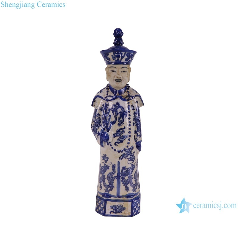 RZTV03 New Arrival Chinese Traditional Qing Dynasty Standing emperors Porcelain figures statue set of three